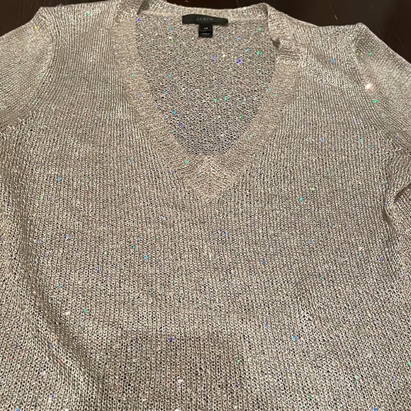 J Crew sparkly V-neck sheer knit sweater XS - Picture 14 of 16